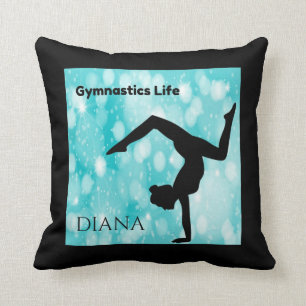 Gymnastics throw pillow, personalized name. pillow