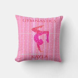 Gymnastics throw pillow.  Personalized name. Pillow