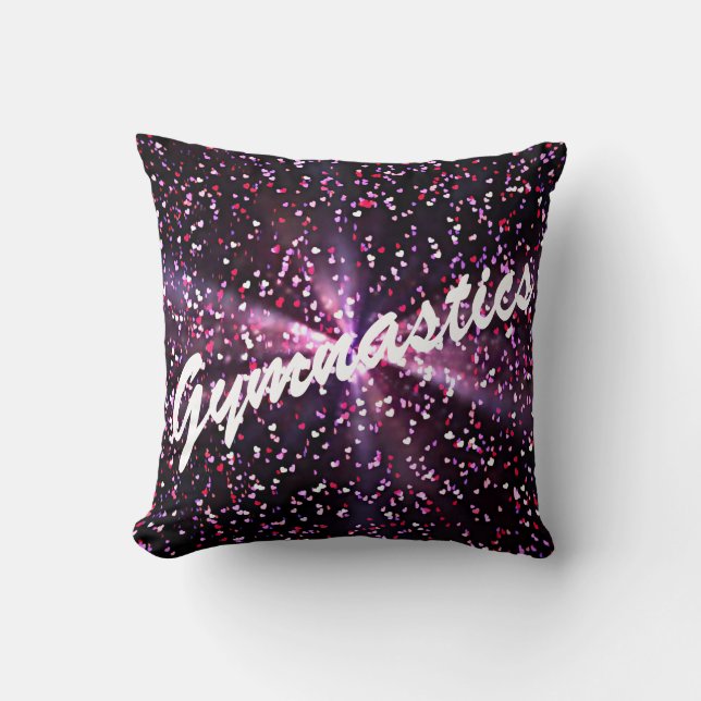 Gymnastics Throw Pillow with Name of Gymnast (Front)