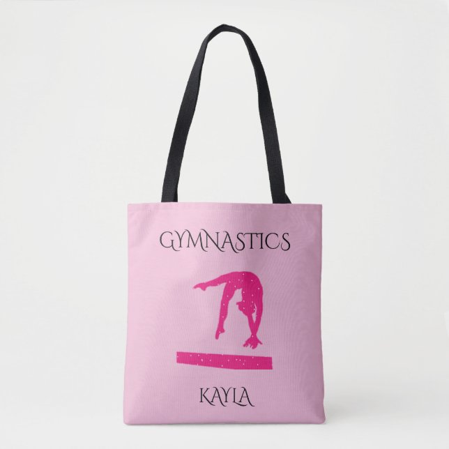GYMNASTICS TOTE BAG WITH CUSTOM NAME! (Front)