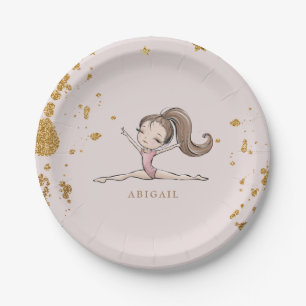 Gymnastics Tumble & Twirl Birthday Party Paper Plate