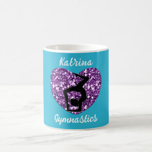 Gymnastics Turquoise and Purple Personalized  Coffee Mug