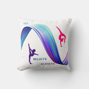 GYMNASTICS TWO SIDED THROW PILLOW. PILLOW