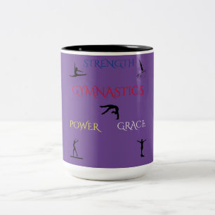 GYMNASTICS TWO TONE MUG IN PURPLE/BLACK.