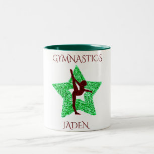Gymnastics two toned personalized coffee mug. Two-Tone coffee mug