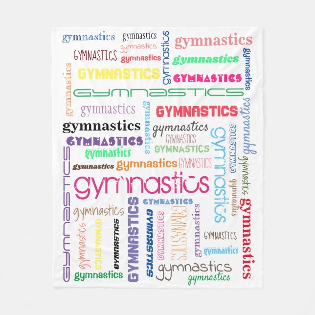 Gymnastics Typography Fleece Blanket (Front)