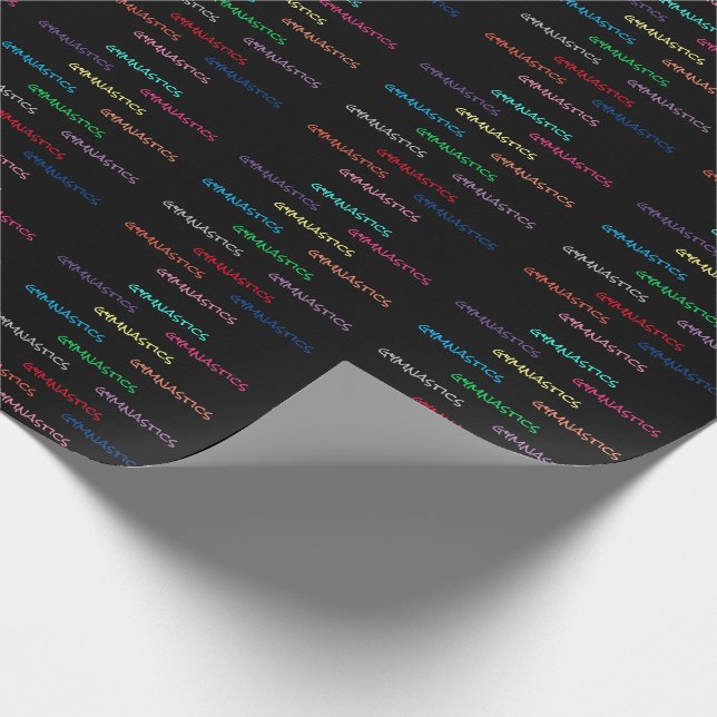 Gymnastics Typography Wrapping Paper (Corner)