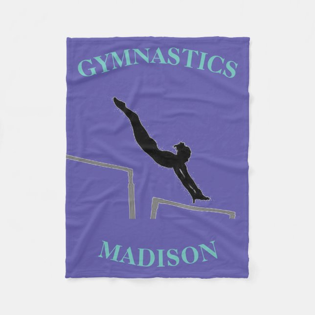Gymnastics Uneven Bars Custom Girls Fleece Blanket (Front)