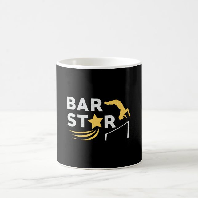 Gymnastics Unven Bar Star Acrobat Mat Gymnast Coffee Mug (Center)