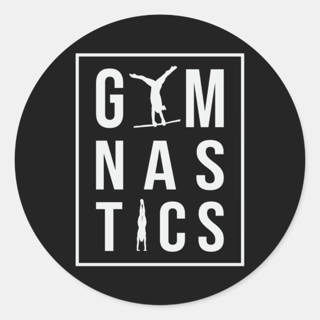 Gymnastics Unven Bars Hopper Acrobat Mat Gymnast Classic Round Sticker (Front)