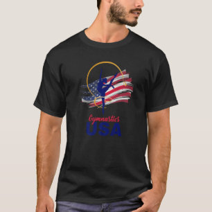 Gymnastics Usa Support The Team  Usa Flag T-Shirt