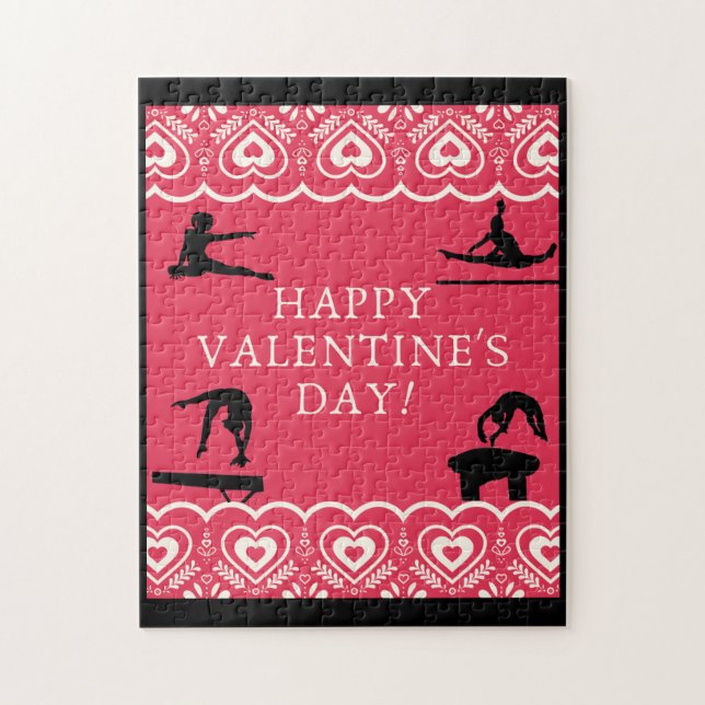 Gymnastics Valentine's Day Jigsaw Puzzle (Vertical)