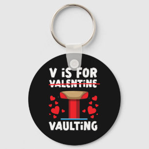Gymnastics Valentines Day V Is For Valentine Vault Keychain
