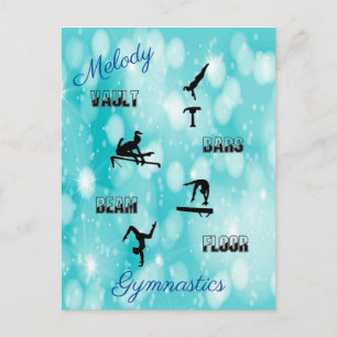 Gymnastics Vault, Bars, Beam, Floor Custom Postcard