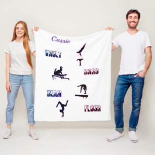 Gymnastics Vault, Bars, Beam, Floor Fleece Blanket