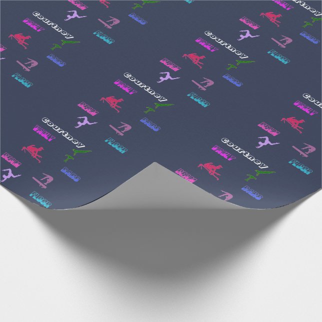 Gymnastics Vault, Bars, Beam, Floor Wrapping Paper (Corner)