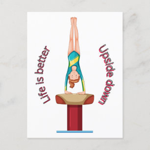 Gymnastics Vault Life Is Better Upside Down   Postcard