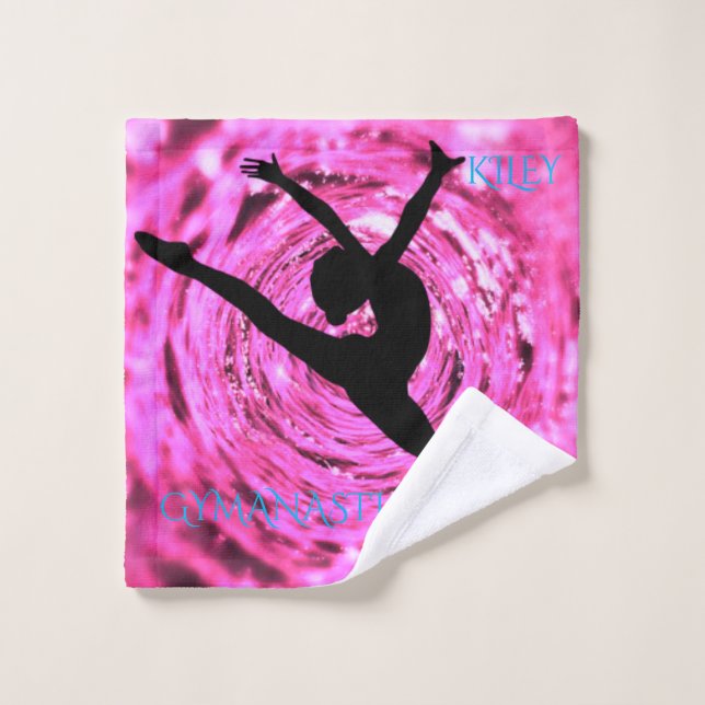 GYMNASTICS wash cloth with personalized name. (Wash Cloth)