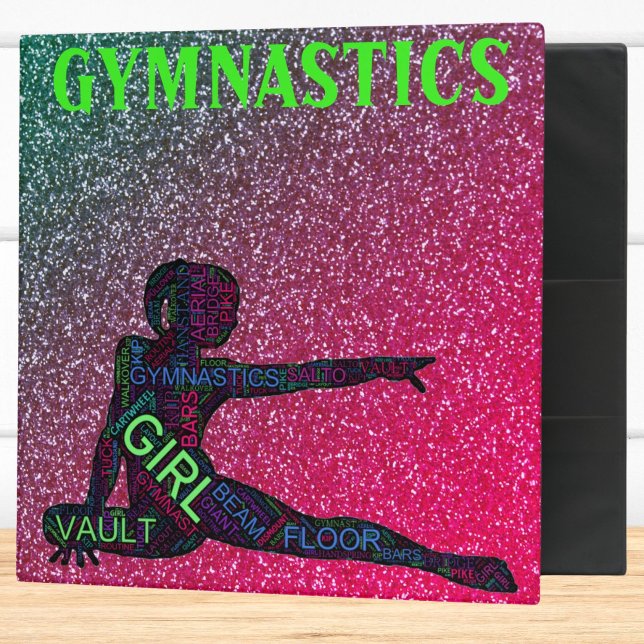 Gymnastics Watermelon Sparkle Neon Word Cloud Binder (Creator Uploaded)