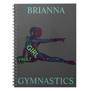 Gymnastics Word Art Spiral Notebook