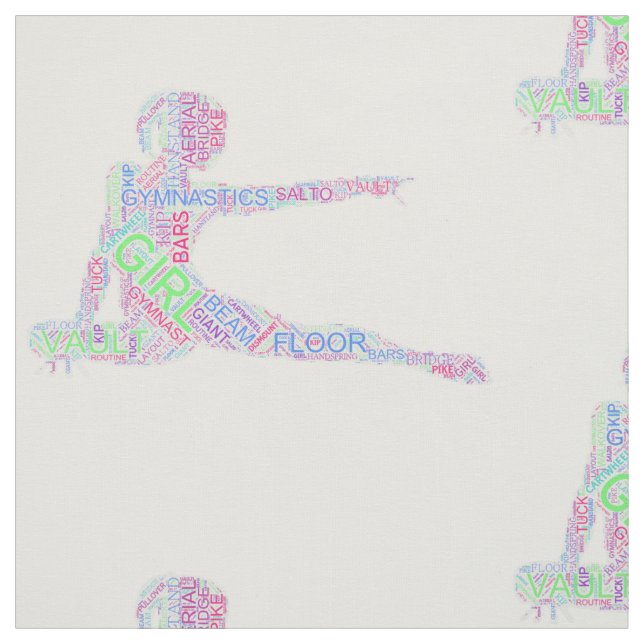 Gymnastics Word Art Version 2 Fabric (Swatch)