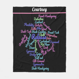 Gymnastics Word Cloud Fleece Blanket