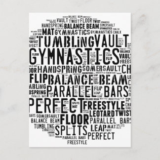 Gymnastics Word Cloud Postcard