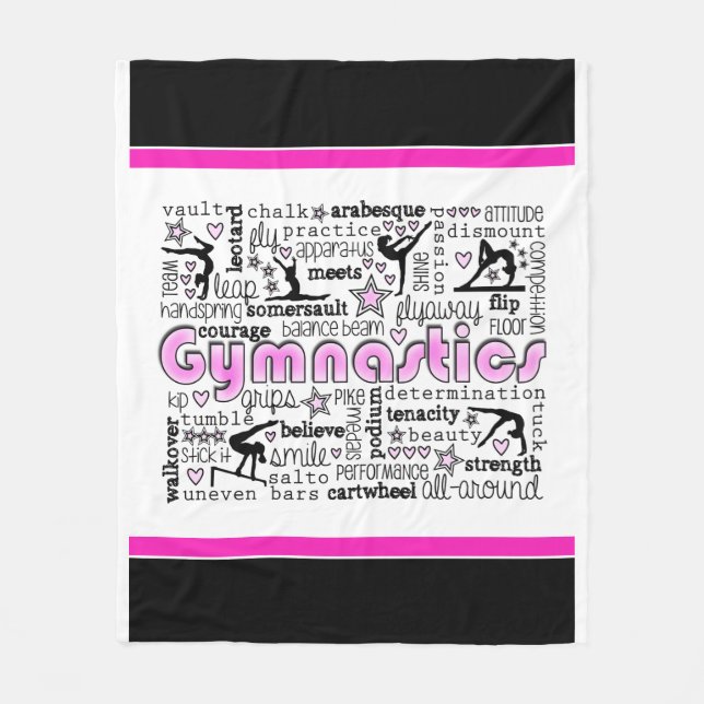 Gymnastics Words 2 Fleece Blanket (Front)