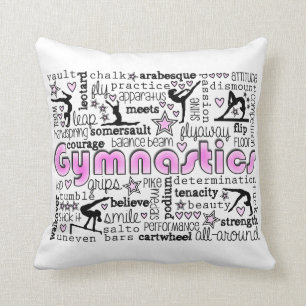 Gymnastics Words 2 Throw Pillow