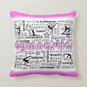 Gymnastics Words 2 Throw Pillow