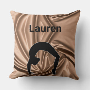 Gymnastics Xcel Bronze Girls Personalize Year/Name Throw Pillow