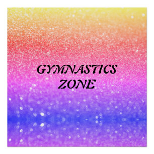 Gymnastics Zone Rainbow Sparkle Glossy Poster