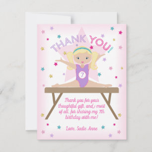 Gymnastique Anniversaire Fête Blonde Hair Merci