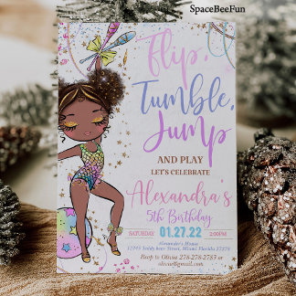 Gymnastique Anniversaire Invitation Party Gymnasti