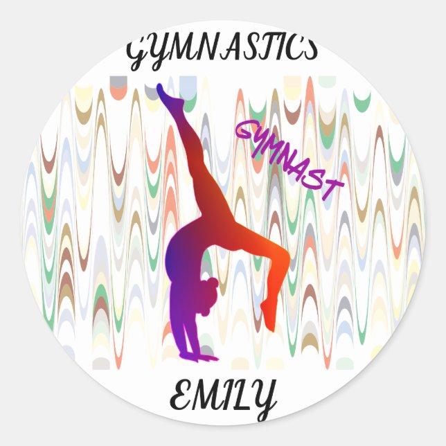 Gymnastique autocollants personnalisés. (Devant)