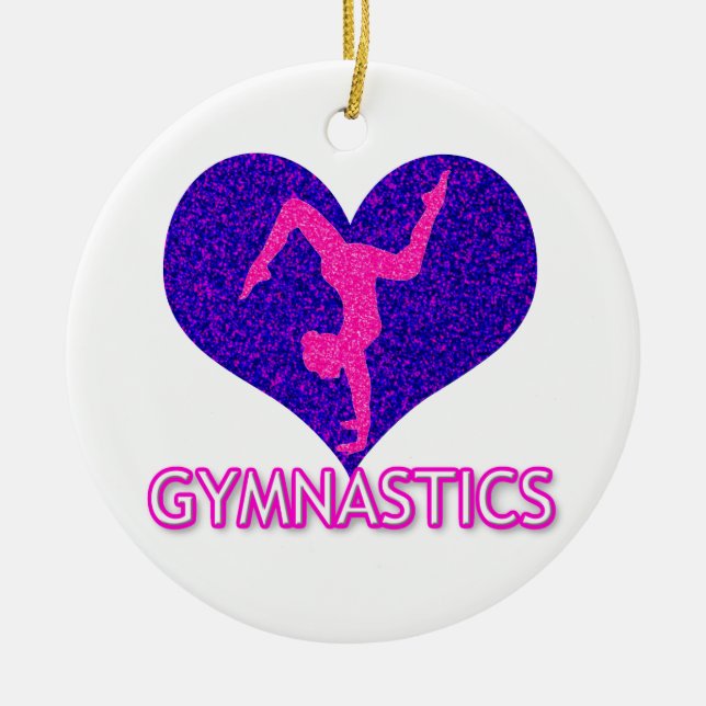 Gymnastique Coeur étincelant Ornement en céramique (Devant)
