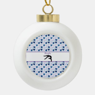 Gymnastique Coeurs Flocon de neige Ornement encadr