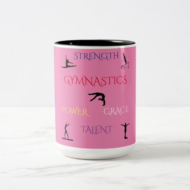 GYMNASTIQUE DEUX MUG TONE EN ROSE/NOIR. (Centre)