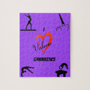 Gymnastique Événements Puzzle pourpre avec nom