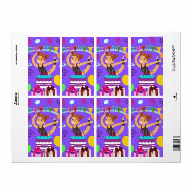 Gymnastique fête d'anniversaire (Feuille entière)