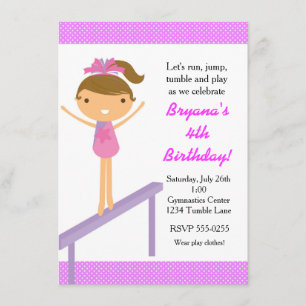 Gymnastique Invitation à la fête d'anniversaire