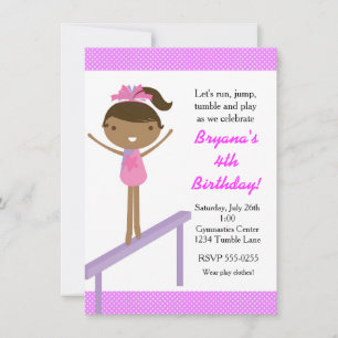 Gymnastique Invitation à la fête d'anniversaire