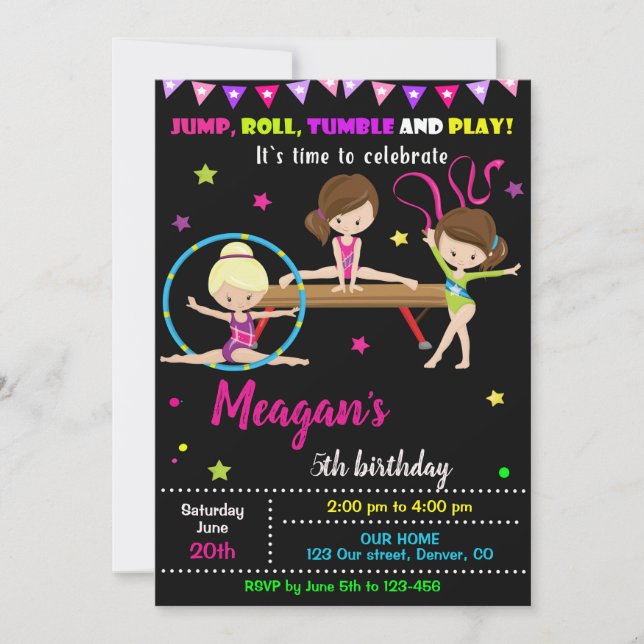 Gymnastique invitation anniversaire Danse invitati (Devant)
