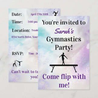 Gymnastique Invitation d'anniversaire | Gymnastiqu