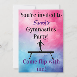 Gymnastique Invitation d'anniversaire Gymnastiqu