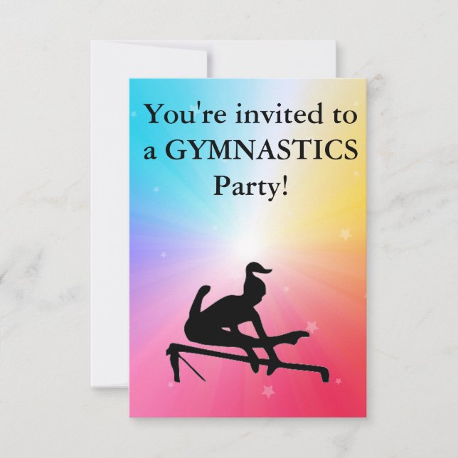 Gymnastique Invitation de fête d'anniversaire (Devant)