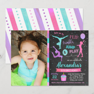 Gymnastique Invitation de fête d'anniversaire pour