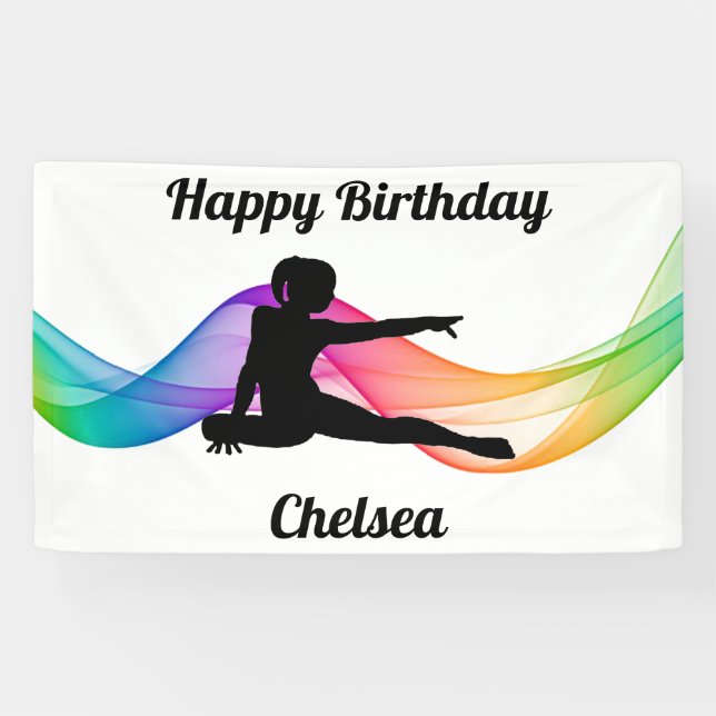 Gymnastique "Joyeux Anniversaire" Banderole coloré (Horizontal)