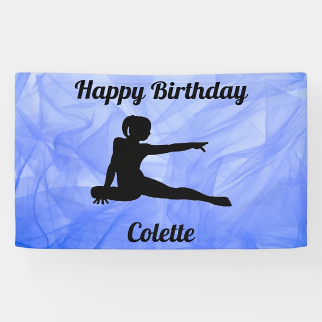 Gymnastique "Joyeux Anniversaire" Bannière Tulle (Horizontal)