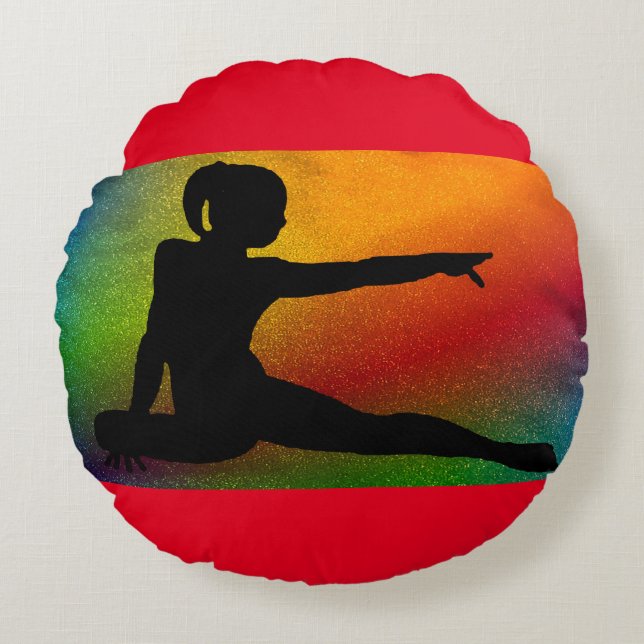 Gymnastique ronde coussin en rouge. (Devant)